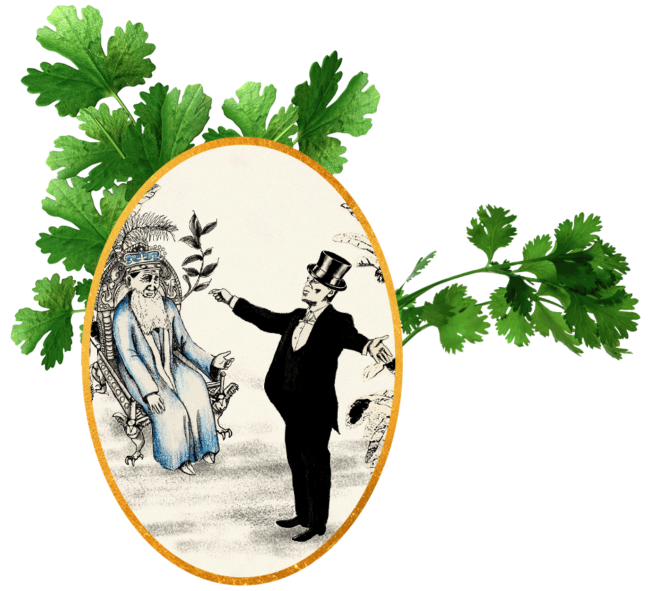 Alternative animated image of D. George Benham stealing coriander from a crafty Moroccan prince